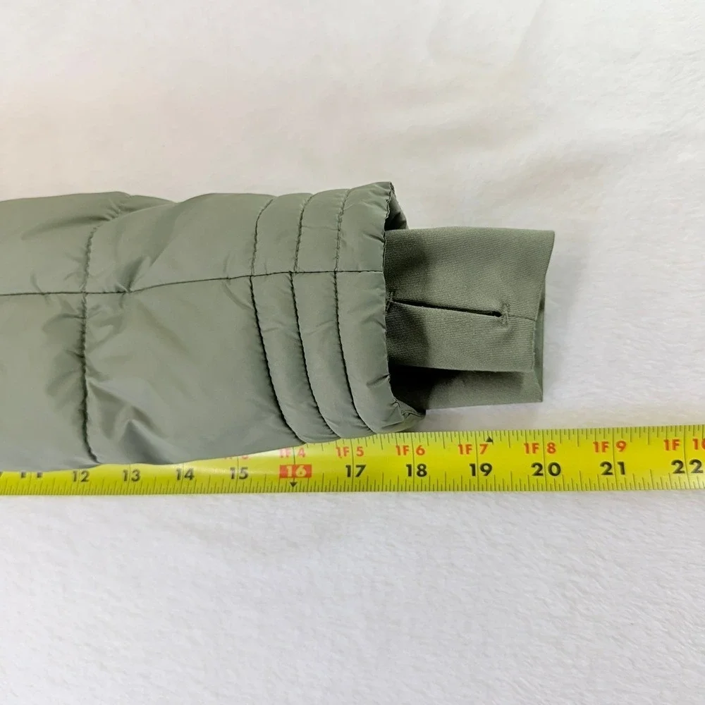 Spyder Womens Sage Green Hooded Puffer Jacket Chevron Quilted Size‎ Small - Picture 12 of 12